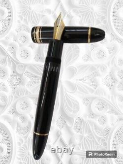 Montblanc Meisterstuck 149 Black & Gold 18K 750 Fountain Pen F Nib Ink Set Boxed