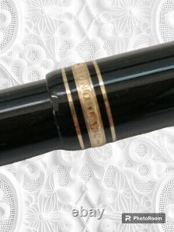 Montblanc Meisterstuck 149 Black & Gold 18K 750 Fountain Pen F Nib Ink Set Boxed