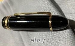 Montblanc Meisterstuck 149 Black & Gold 18K Fountain Pen B Nib Ink Set Boxed