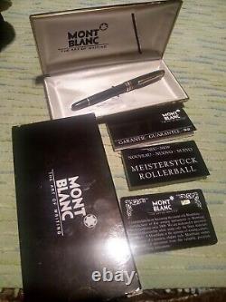Montblanc Meisterstuck Ballpoint Pen Black withGold Trim & all paperwork, case& box