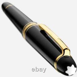 Montblanc Meisterstuck Black Fountain Pen 145 New in Box Gold Trim