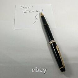 Montblanc Meisterstuck Black Rollerball Pen Gold Trim With Cap Personalized