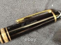 Montblanc Meisterstuck Black and Gold Fountain Pen 14k, No ink -f0530-1