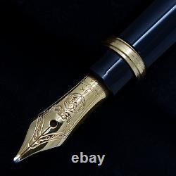 Montblanc Meisterstuck Chevron Solitaire Solid Gold Fountain Pen Mozart Size