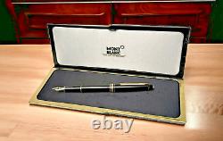 Montblanc Meisterstuck Classique 144 Fountain Pen Black & Gold 14k NIB in Case