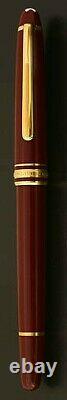 Montblanc Meisterstuck Fountain Pen 144R Bordeaux & Gold Broad Pt New In Box