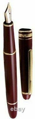 Montblanc Meisterstuck Fountain Pen 144R Bordeaux & Gold Broad Pt New In Box