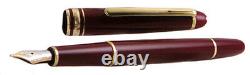Montblanc Meisterstuck Fountain Pen 144R Bordeaux & Gold M Pt In Box Mint