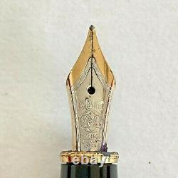 Montblanc Meisterstuck Fountain Pen 14K Black Gold Trim Resin (No Box / Ink)