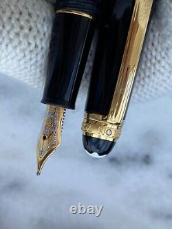 Montblanc Meisterstuck Fountain Pen 75 Years Of Passion Gold Nib 14k 585 Genuine
