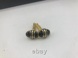 Montblanc Meisterstuck Onyx Black & Gold Oval Cufflinks