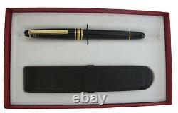 Montblanc Meisterstuck Rollerball Pen Black & Gold & Leather Pouch New In Box