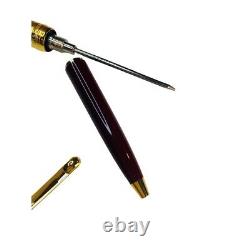 Montblanc Meisterstuck Small Petite Gold Plated Sterling Bordeaux Resin Ballpoin