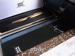 Montblanc Meisterstuck Solitaire 1444 Gold Plated Barley Fountain Pen 18K M Nib