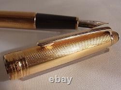 Montblanc Meisterstuck Solitaire 1444 Gold Plated Barley Fountain Pen 18K M Nib