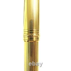 Montblanc Meisterstuck Solitaire 1444 Gold Plated Barley Fountain Pen 18K M Used