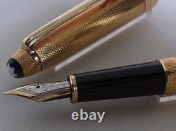 Montblanc Meisterstuck Solitaire 1444 Gold Plated Barley Fountain Pen 18K Nib