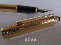 Montblanc Meisterstuck Solitaire 1444 Gold Plated Barley Fountain Pen 18K Nib
