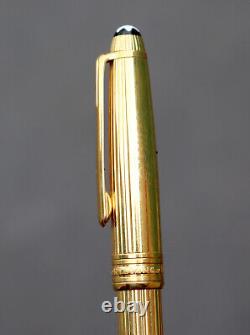 Montblanc Meisterstuck Solitaire Pinstripe Gold Plated Fountain Pen 4810 18K Nib