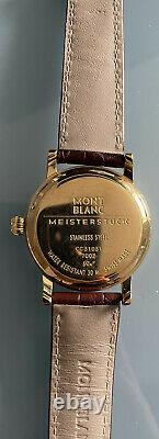 Montblanc Meisterstuck Star Large 36mm Quartz White Dial Leather Strap Watch
