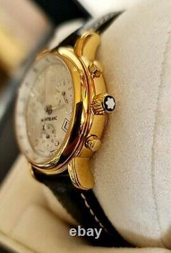 Montblanc Meistestuck Cronometer 36mm 7038 Men / Gold & Leather Mint 100%