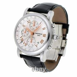 Montblanc Star Chronograph GMT Automatic 7067 Silver Dial SS Men's Watch b0203
