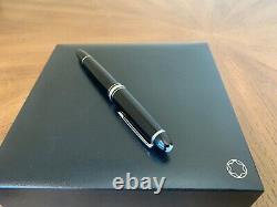 Montblanc meisterstuck 14k white gold nib fountain pen with ink and box