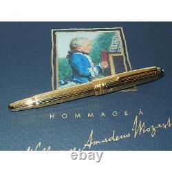 NOS Montblanc Meisterstuck 1145 Mozart Fountain Pen Solitaire Gold Vermeil 18K