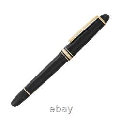 New Authentic Montblanc Meisterstuck Gold Fountain Pen M with Leather case
