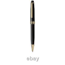 New Montblanc Meisterstuck Classique Ballpoint Pen Gold 164 with leather case