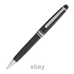 New Montblanc Meisterstuck Platinum Black Ballpoint Pen in Leather case 145