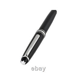 New Montblanc Meisterstuck Platinum Black Ballpoint Pen in Leather case 145
