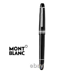 New Montblanc Meisterstuck Platinum Fountain Pen F withh Leather case Unique Gift