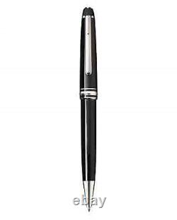 New Montblanc Meisterstuck Platinum Metal Ballpoint Pen in Leather case 145