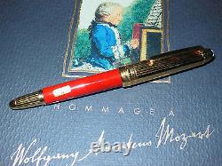 New Montblanc Meisterstuck W. A. Mozart Solitaire Fountain Pen Red Coral/Gold