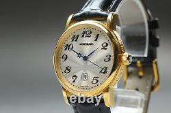 Rare Exc+5 MONTBLANC MEISTERSTUCK 7005 Unisex Quartz White Watch From JAPAN