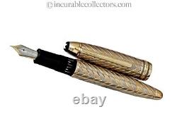 Rare Montblanc Meisterstuck N 146 18 K Chevron 750 Gold Fountain Pen