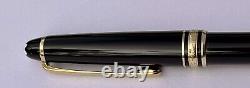 VINTAGE W-Germany Marked MONTBLANC Meisterstuck Black and Gold Blue Ink Pen