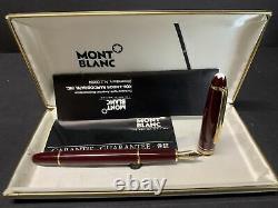 VTG Montblanc Fountain Pen Meisterstuck 4810 Burgundy Nib Solid Gold 14KT M Red