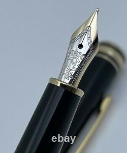 VTG Montblanc Meisterstuck Classique No. 144 Black Fountain Pen 14K Gold Nib
