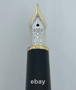 VTG Montblanc Meisterstuck Classique No. 144 Black Fountain Pen 14K Gold Nib