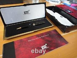Vintage 1990s Montblanc Meisterstuck Solitaire Black/Gold Ballpoint Pen COMPLETE