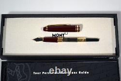 Vintage Montblanc Meisterstuck 144R Fountain Pen Bordeaux 14k Gold Medium with Ink
