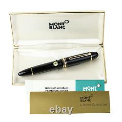 Vintage Montblanc Meisterstuck 149 F Fountain Pen with Box & Papers