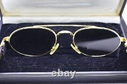 Vintage Montblanc Meisterstuck Sunglasses 22kt Gold &Black withGreen Lenses-RARE