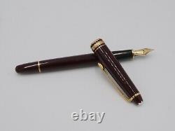 Vtg Montblanc Meisterstuck 4810 14K 585 Fountain Pen Maroon Burgundy with Case