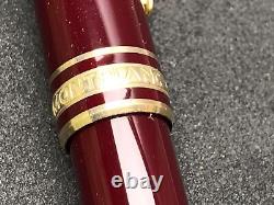 Vtg Montblanc Meisterstuck Classic Gold & Burgundy Ballpoint Pen & Leather Pouch